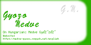 gyozo medve business card